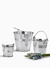 METAL BUCKETS & FRENCH VASES