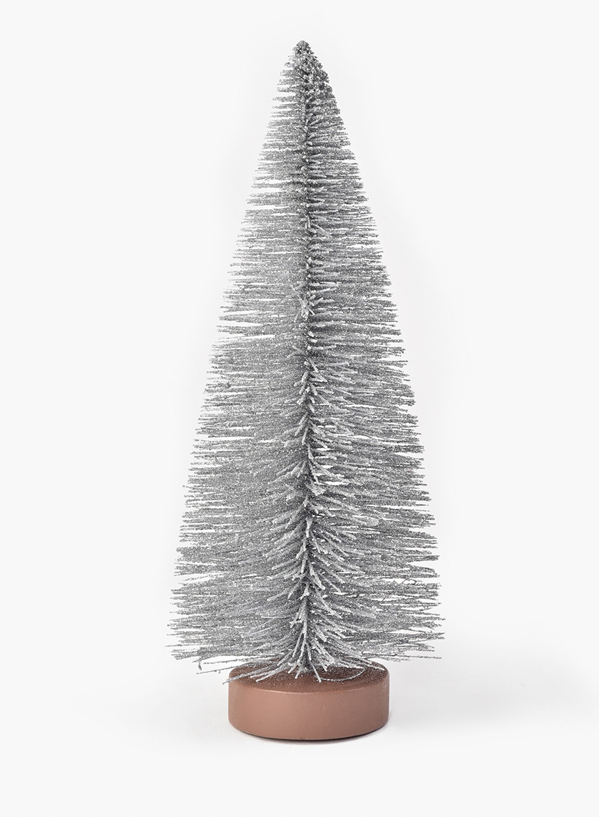 Silver Frost Glittered Tabletop Christmas Tree