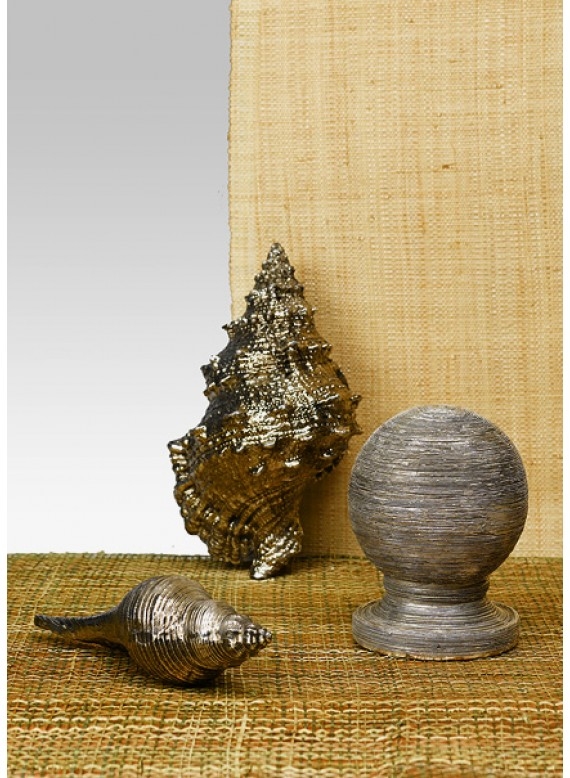 12 1/2in Antique Silver Poly Whelk