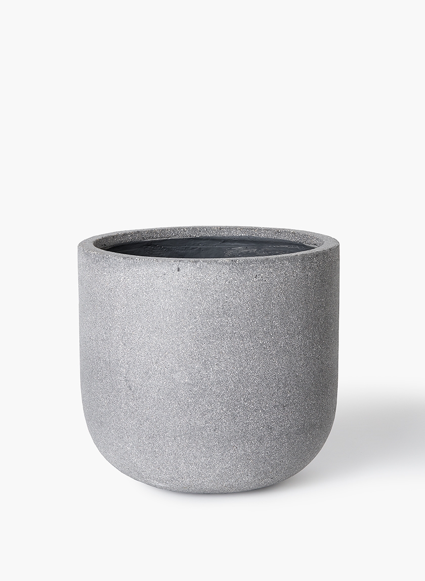 13in Rough Grey Ficonstone Round Pot
