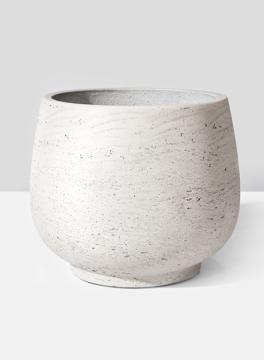 9 1/2in Round Grey Cement Pot