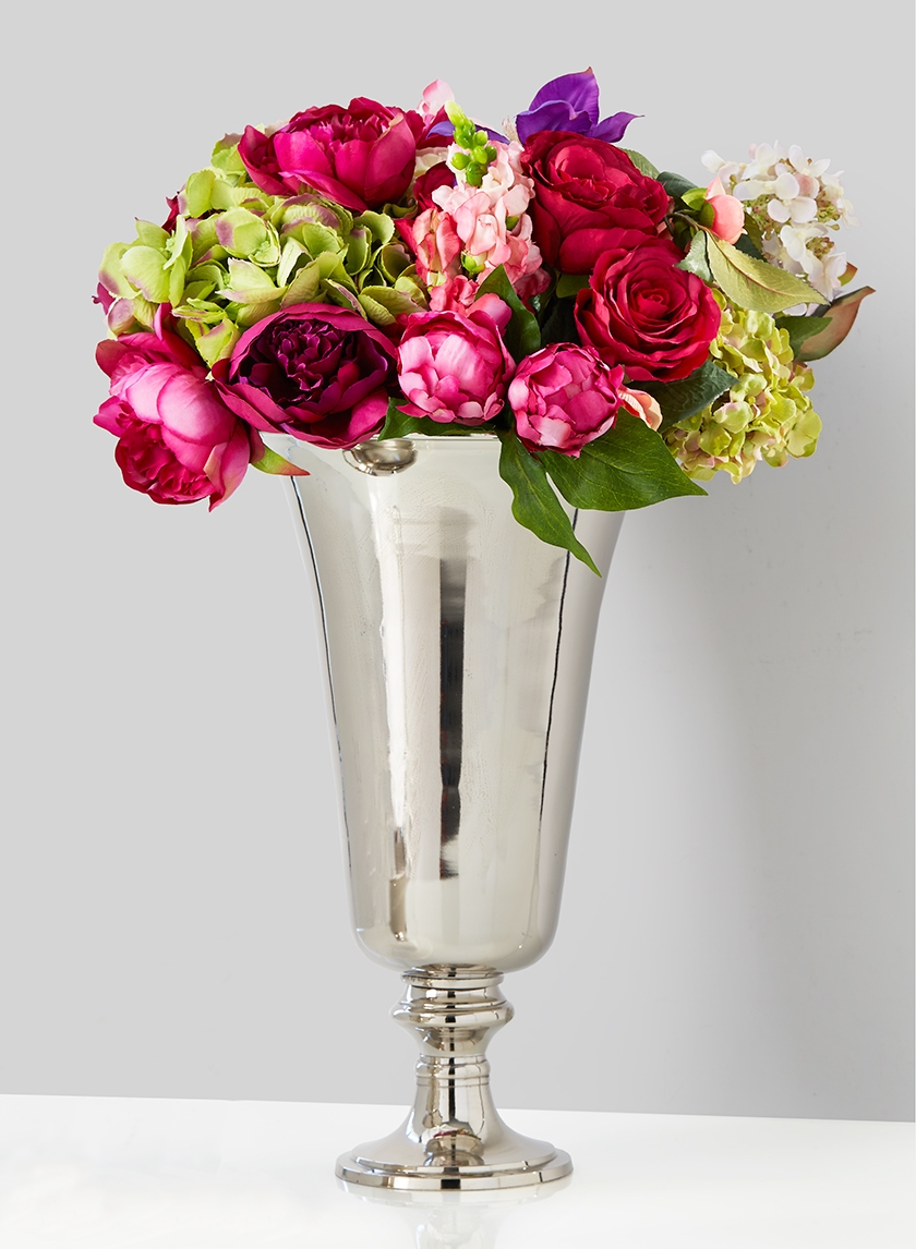 nickel pedestal wedding centerpiece vase