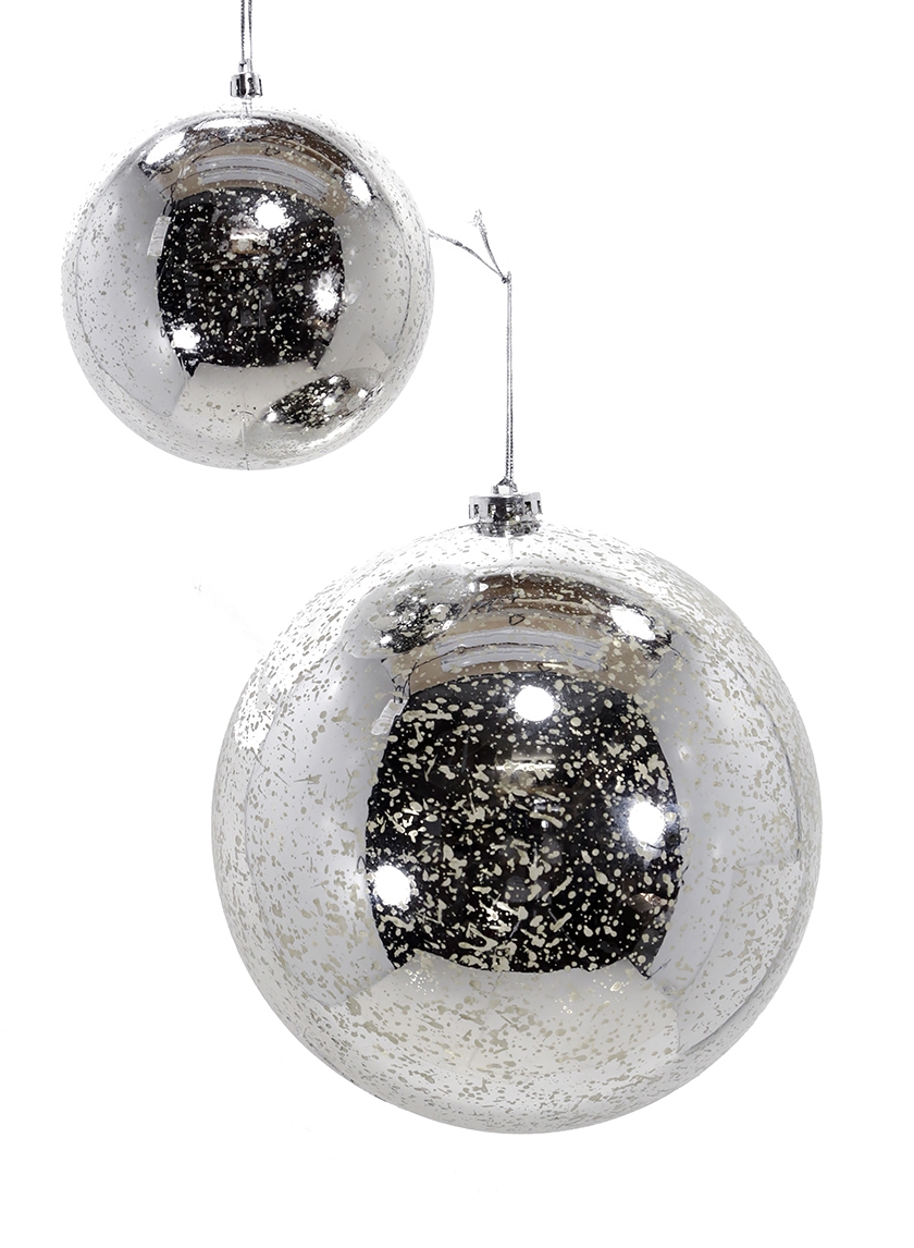 120mm Silver Mercury Glass Plastic Ornament Ball