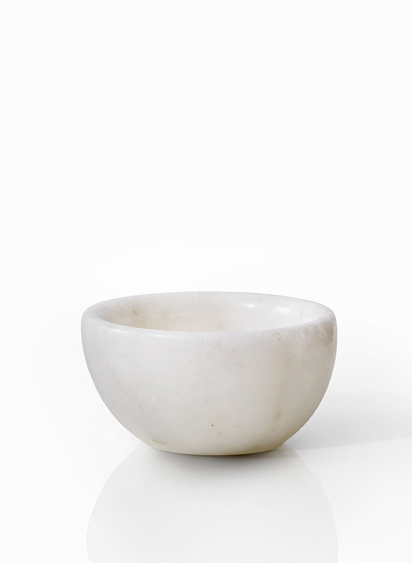 3in White Mumtaz Marble Bowl, Set of 2