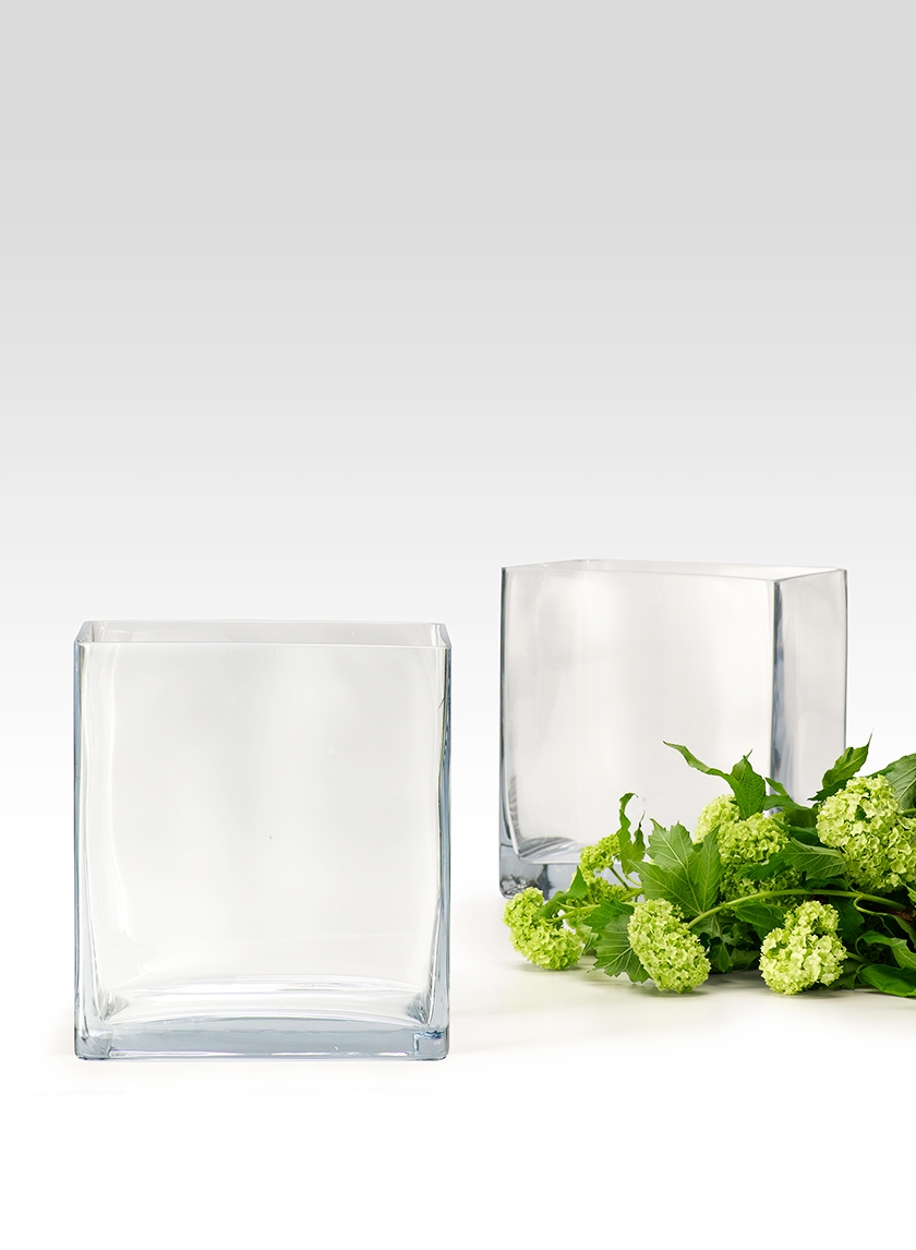8in High Glass Rectangle Vase