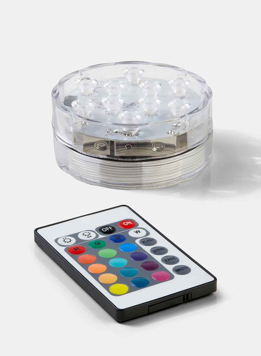 Submersible Multicolor LED Light With Remote, Set of 2