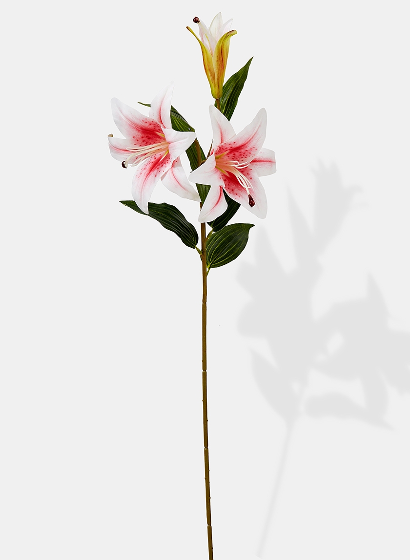 pink white lilies fake flowers