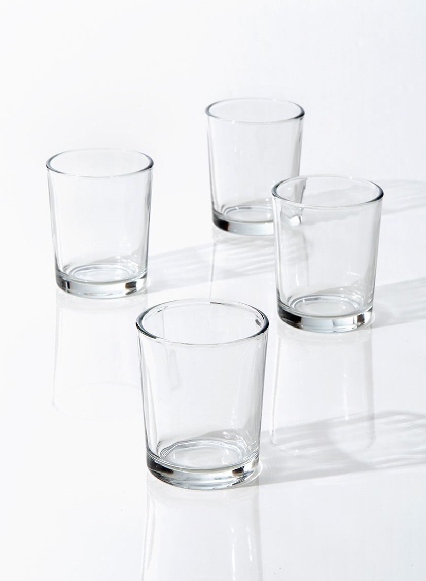 clear glass tealight and votive candle holder for parties weddings and events
