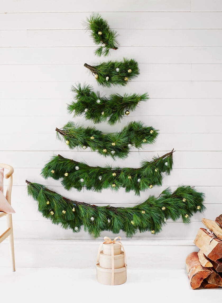 deck the wall small space living christmas tree