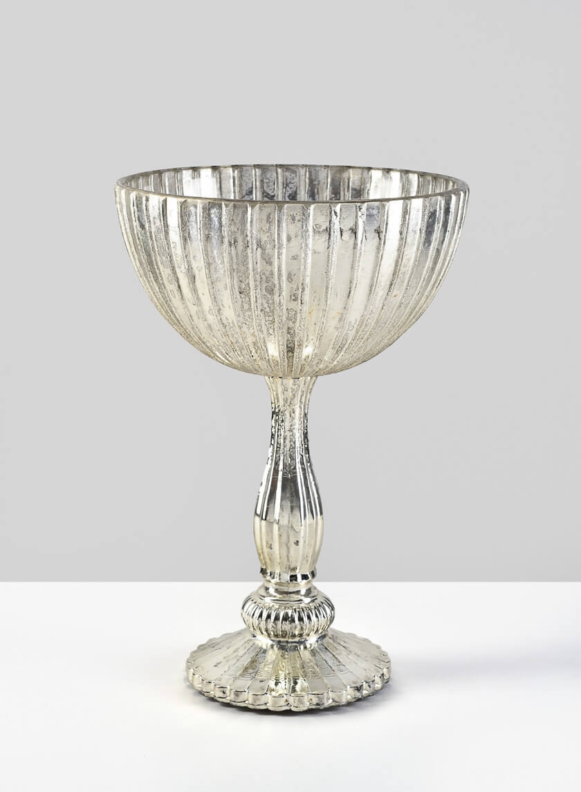 La Boheme Vintage Silver Pedestal Urn