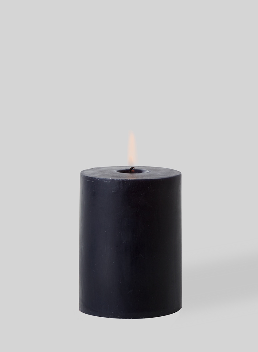 3 x 4in Black Pillar Candle