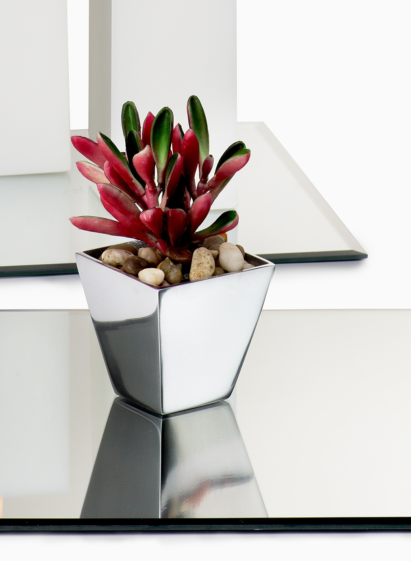 square mini aluminum vase