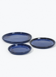 Blue Glazed Ceramic Saucers
