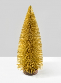 Gold Frost Tabletop Bottle Brush Christmas Tree