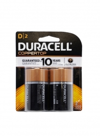 Coppertop Duracell D Battery, Pack of 2