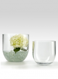 8 x 8- & 6 x 6-inch Glass Vases With Tapered Bottoms