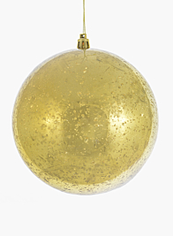 4 3/4in (120mm) Gold Mercury Glass Plastic Ornament Ball