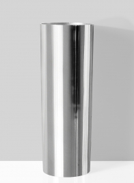 polished aluminum modern vase