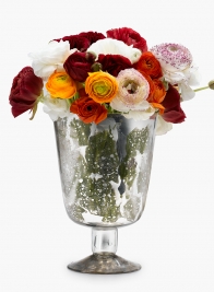 6 x 8 ½in Antique Silver Pedestal Vase