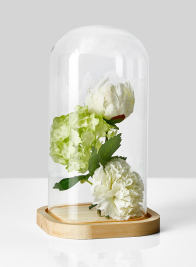 vintage look flower centerpiece in bell jar