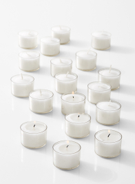 deep tea light in clear holder
