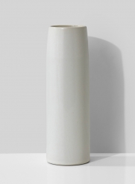 3 x 9 ½in White Ceramic Potter's Vase