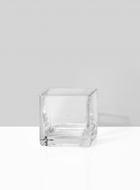 small square glass vase