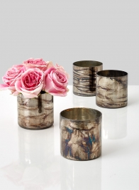 pink rose centerpiece mercury glass vase
