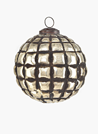 5in Silver & Black Glass Ornament