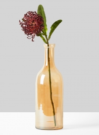 12in Gold Luster Glass Bottle Vase