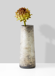 old pewter vintage look glass bud vase