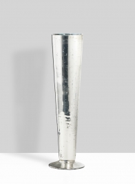 silver glass trumpet vase