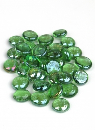 Light Green Lustre Glass Nuggets, 5lb Bag