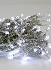 White Christmas Light Clear Cord LED Bright 