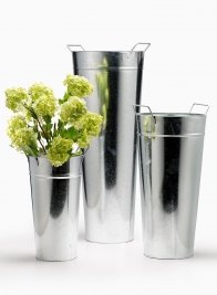 10 x 26in H Zinc French Vase With Square Handles