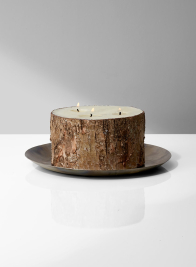 birch pillar candleholder iron plate