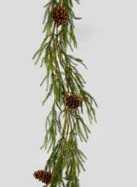 80in Cypress Garland With Pine Cones