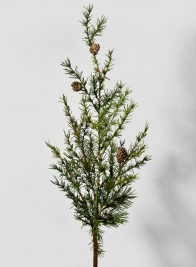 38in Green Cypress Spray With Pine Cones