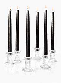 3in Fluted Glass Candlestick, Set of 6