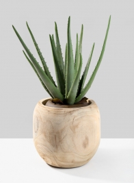 8in Paulownia Wood Fishbowl Vase
