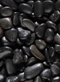 Polished Black Mini River Stones