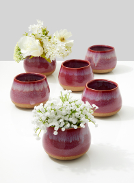 Red Ceramic Potter's Vase, 4in
