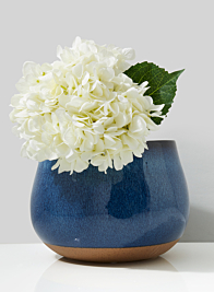 Blue Ceramic Potter's Vase, 8 ½in
