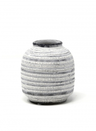 striped round ceramic vase pot 