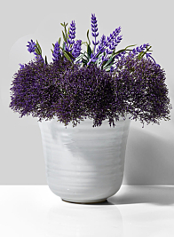 6 ½in White Ceramic Ripple Pot