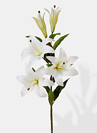white lily silk flower stem