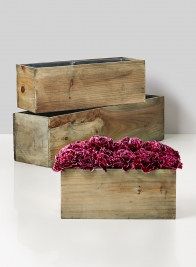 10in, 14in, & 20in Aged Pine Wood Flower Boxes