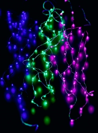 Green & Pink L.E.D. Naked Wire Lights String