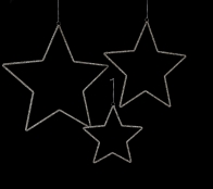 10, 15, & 18in Silver Bead Star Ornament, Set of 3