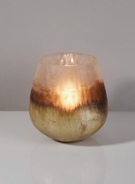 5 x 5in Ombre Gold Frost Balloon Glass Vase